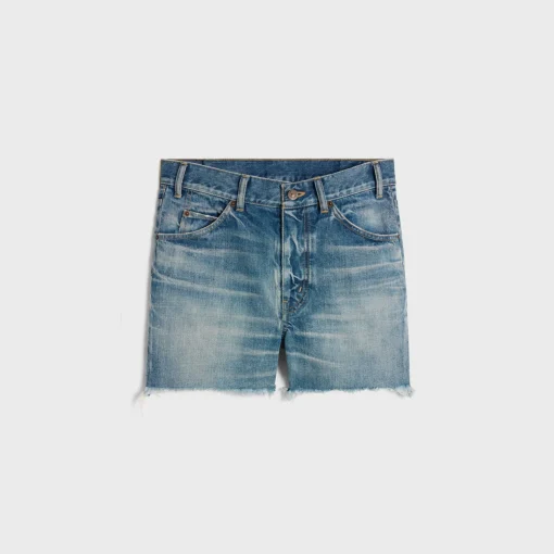 skate shorts in electric sky wash denim
