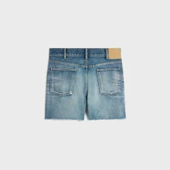 skate shorts in electric sky wash denim