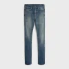 skinny jeans in trail wash denim