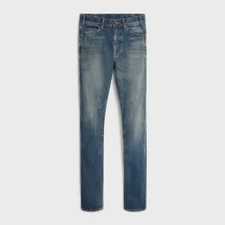 skinny jeans in trail wash denim