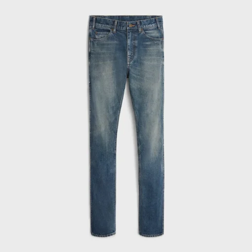 skinny jeans in trail wash denim