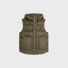 sleeveless down jacket in lightweight nylon