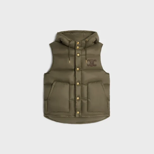 sleeveless down jacket in lightweight nylon