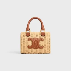 SMALL BOSTON cuir triomphe in WICKER AND CALFSKIN