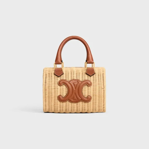 SMALL BOSTON cuir triomphe in WICKER AND CALFSKIN