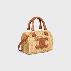 SMALL BOSTON cuir triomphe in WICKER AND CALFSKIN