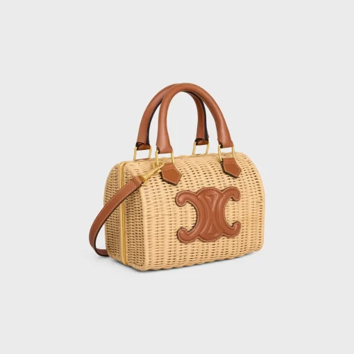 SMALL BOSTON cuir triomphe in WICKER AND CALFSKIN