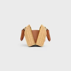 SMALL BOSTON cuir triomphe in WICKER AND CALFSKIN