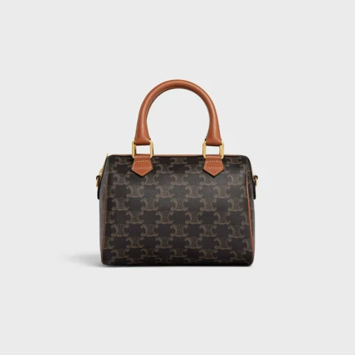 SMALL BOSTON in Triomphe Canvas and calfskin