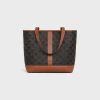SMALL CABAS in Triomphe Canvas and calfskin