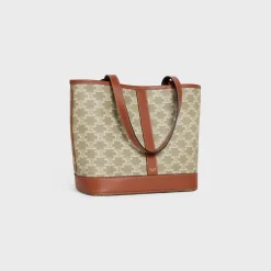 SMALL CABAS in Triomphe Canvas and calfskin