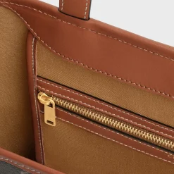 SMALL CABAS in Triomphe Canvas and calfskin