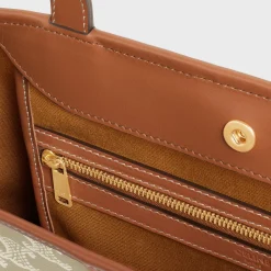 SMALL CABAS in Triomphe Canvas and calfskin