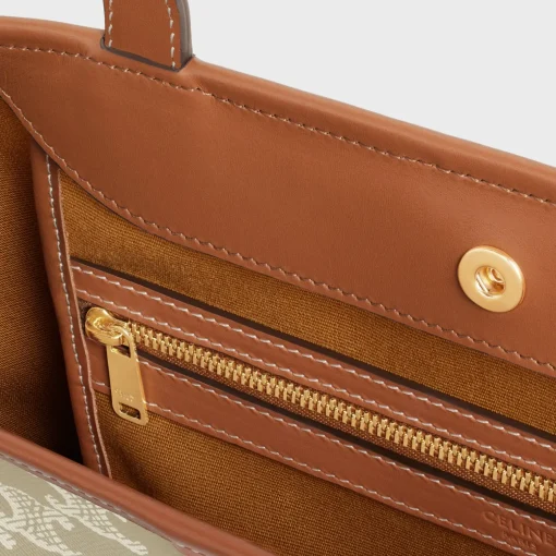 SMALL CABAS in Triomphe Canvas and calfskin