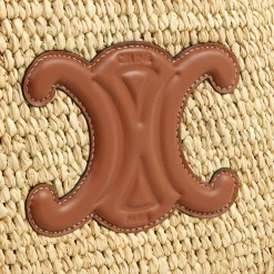 SMALL CABAS THAIS in Raffia and calfskin