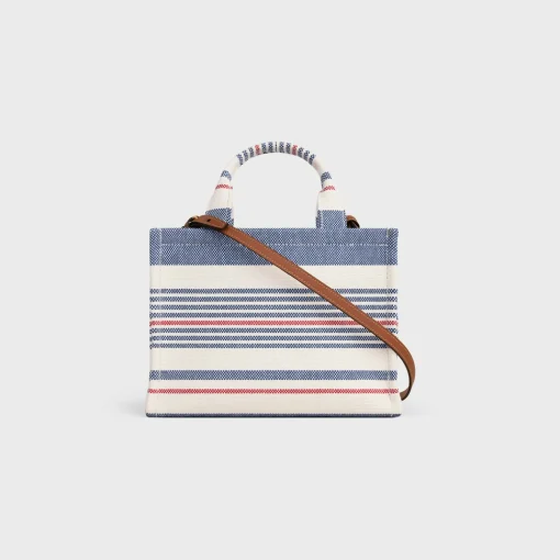 small cabas thais in STRIPED TEXTILE AND CALFSKIN