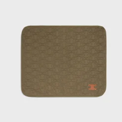 SMALL DOG BLANKET IN QUILTED GABARDINE TEXTILE AND WOOL