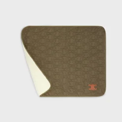 SMALL DOG BLANKET IN QUILTED GABARDINE TEXTILE AND WOOL