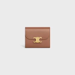 Small Flap Wallet TRIOMPHE in Shiny calfskin