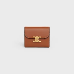 Small Flap Wallet TRIOMPHE in Shiny Smooth Lambskin