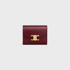 Small Flap Wallet TRIOMPHE in Shiny calfskin