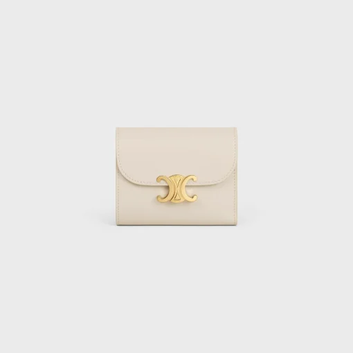 Small Flap Wallet TRIOMPHE in Shiny calfskin