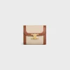 Small Flap Wallet TRIOMPHE in textile and calfskin