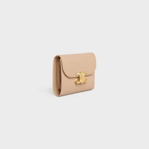 Small Flap Wallet TRIOMPHE in Shiny calfskin