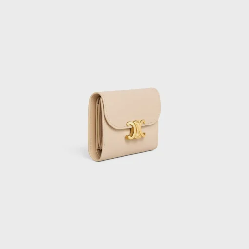 Small Flap Wallet TRIOMPHE in Shiny calfskin