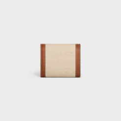 Small Flap Wallet TRIOMPHE in textile and calfskin