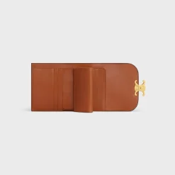 Small Flap Wallet TRIOMPHE in textile and calfskin