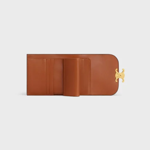 Small Flap Wallet TRIOMPHE in textile and calfskin