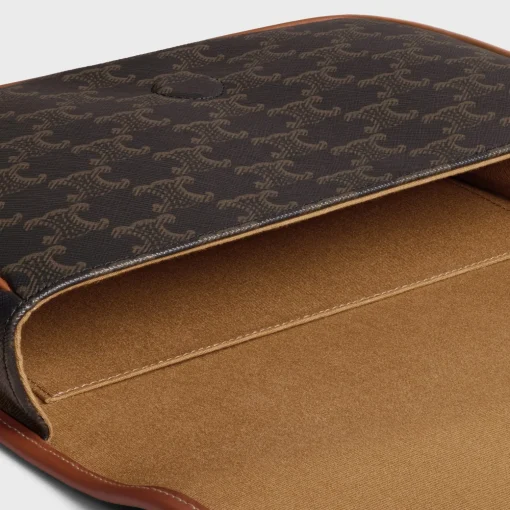 SMALL FOLCO MESSENGER in Triomphe Canvas and calfskin