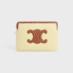 SMALL POUCH WITH STRAP in SHEARLING AND CALFSKIN