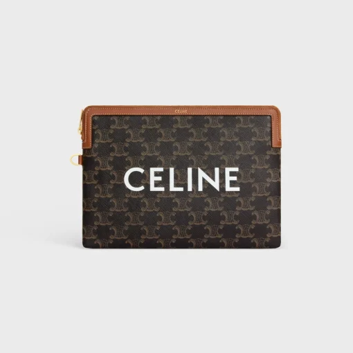 SMALL POUCH WITH STRAP in TRIOMPHE CANVAS WITH CELINE PRINT