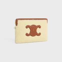 SMALL POUCH WITH STRAP in SHEARLING AND CALFSKIN