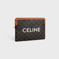 SMALL POUCH WITH STRAP in TRIOMPHE CANVAS WITH CELINE PRINT