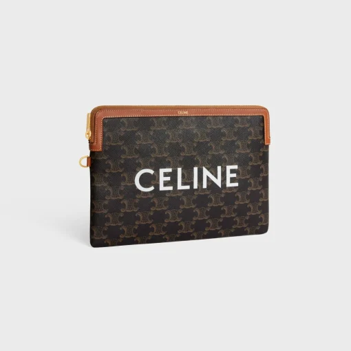 SMALL POUCH WITH STRAP in TRIOMPHE CANVAS WITH CELINE PRINT