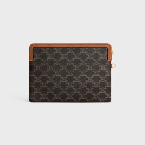 SMALL POUCH WITH STRAP in TRIOMPHE CANVAS WITH CELINE PRINT