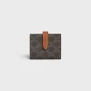 Small Strap Wallet in Triomphe Canvas and lambskin