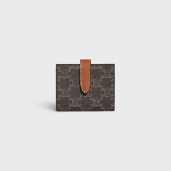 Small Strap Wallet in Triomphe Canvas and lambskin