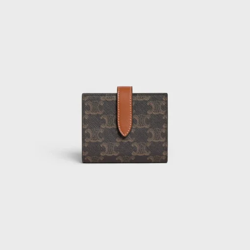 Small Strap Wallet in Triomphe Canvas and lambskin