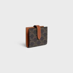 Small Strap Wallet in Triomphe Canvas and lambskin