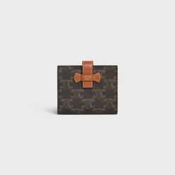 Small Strap Wallet in Triomphe Canvas and lambskin