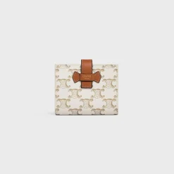 Small Strap Wallet in Triomphe Canvas AND Lambskin