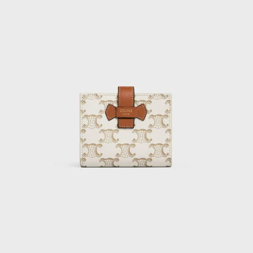 Small Strap Wallet in Triomphe Canvas AND Lambskin
