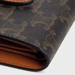 Small Strap Wallet in Triomphe Canvas and lambskin