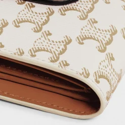Small Strap Wallet in Triomphe Canvas AND Lambskin