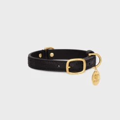 Small Thin Dog Collar in Sequins and Calfksin
