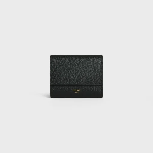 Small trifold wallet in Grained calfskin